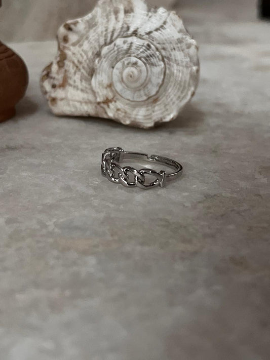 Link Band 1 Adjustable 925 Sterling Silver Ring