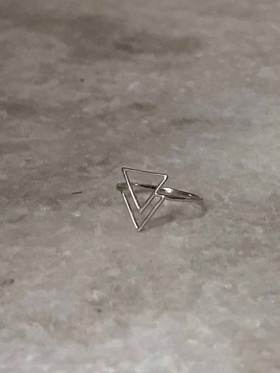 Double Triangle 925 Sterling Silver Ring