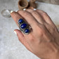 Lapis Lazuli Boho Statement 925 Sterling Silver Ring