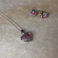 925 Sterling Silver Necklace with Pink Gradient Heart CZ Pendant