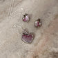 Gradient Pink Heart CZ Pendant Necklace in 925 Silver  
