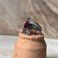Garnet Leaf Wrap 925 Sterling Silver Ring