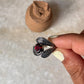Garnet Leaf Wrap 925 Sterling Silver Ring