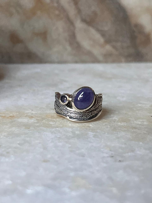 Tanzanite And Iolite 925 Sterling Silver Ring