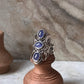 Tanzanite 3 Stone Statement 925 Sterling Silver Ring