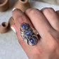 Tanzanite 3 Stone Statement 925 Sterling Silver Ring