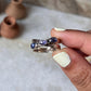 Tanzanite Cross Band 925 Sterling Silver Ring