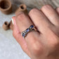 Tanzanite Cross Band 925 Sterling Silver Ring