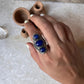Lapis Lazuli Boho Statement 925 Sterling Silver Ring