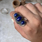 Lapis Lazuli Boho Statement 925 Sterling Silver Ring