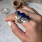 Lapis Lazuli Boho Statement 925 Sterling Silver Ring