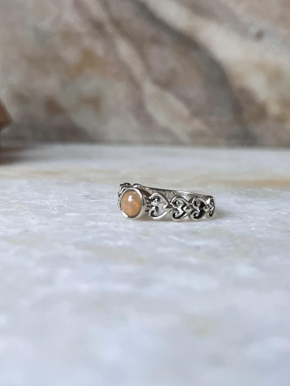 Opal Princess Band 925 Sterling Silver Ring