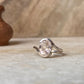 Rose Quartz Oval Cross Band 925 Sterling Silver Ring