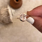Rose Quartz Oval Cross Band 925 Sterling Silver Ring