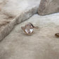 Rose Quartz Oval Cross Band 925 Sterling Silver Ring