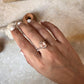 Rose Quartz Oval Cross Band 925 Sterling Silver Ring