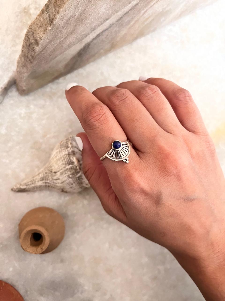 Lapis Boho 2 925 Sterling Silver Ring