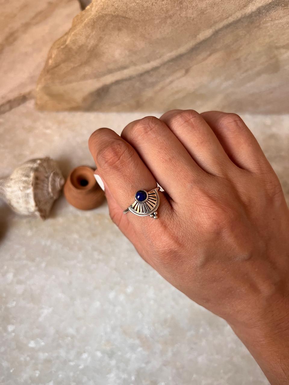 Lapis Boho 2 925 Sterling Silver Ring