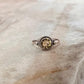 Citrine Round Boho 925 Sterling Silver Ring