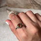 Citrine Round Boho 925 Sterling Silver Ring