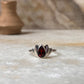 Garnet Divine Lotus 925 Sterling Silver Ring