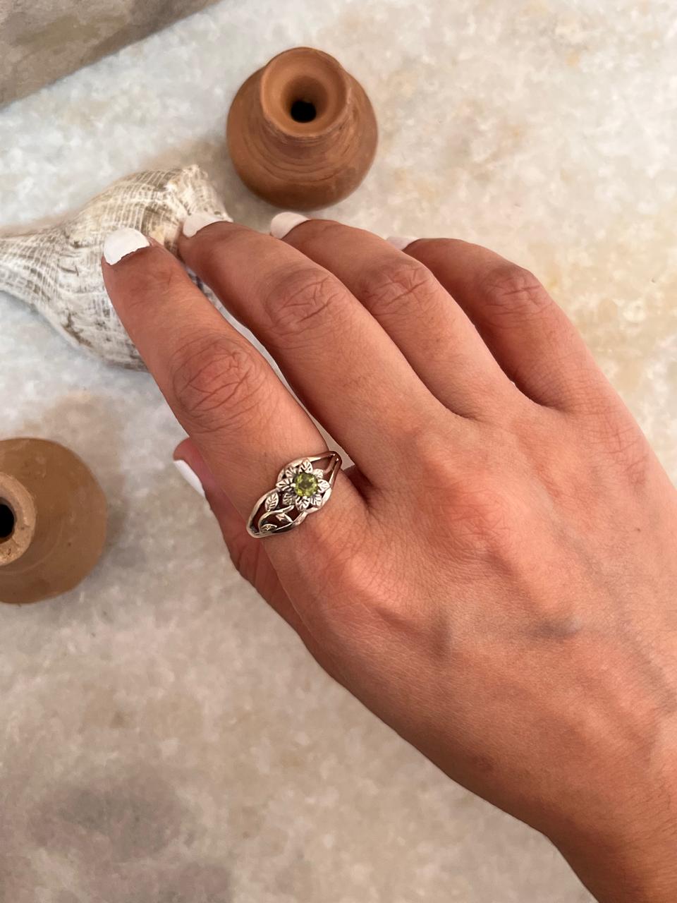 Peridot Forest 925 Sterling Silver Ring