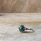 Copper Turquoise Pear Boho 925 Sterling Silver Ring