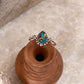 Copper Turquoise Pear Boho 925 Sterling Silver Ring