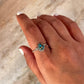 Copper Turquoise Pear Boho 925 Sterling Silver Ring