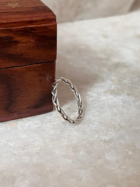 Loose Braided Minimal Band 925 Sterling Silver Ring