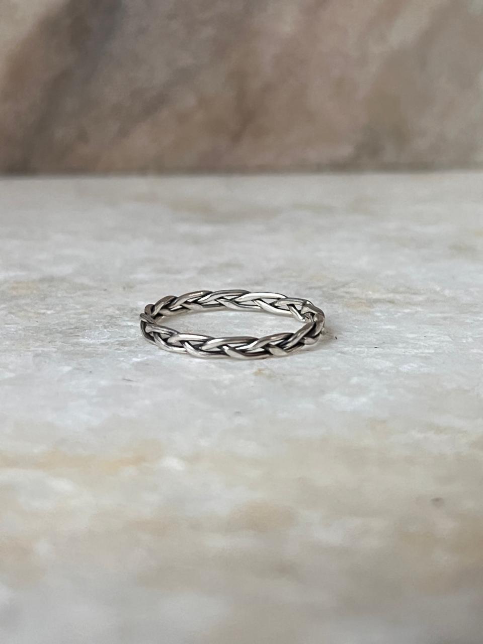 Loose Braided Minimal Band 925 Sterling Silver Ring
