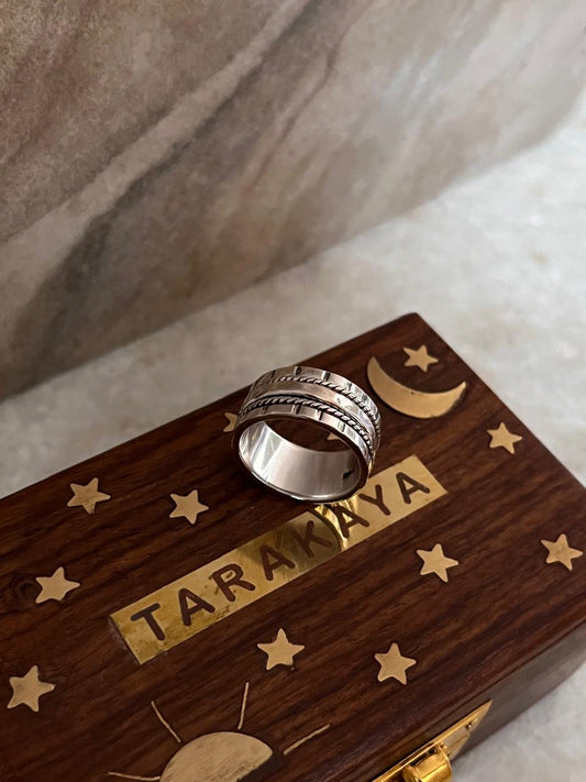Tribal Stack Mix Spinner 925 Sterling Silver Ring