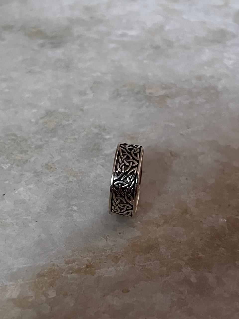 Thick Celtic Knot Band 925 Sterling Silver Ring