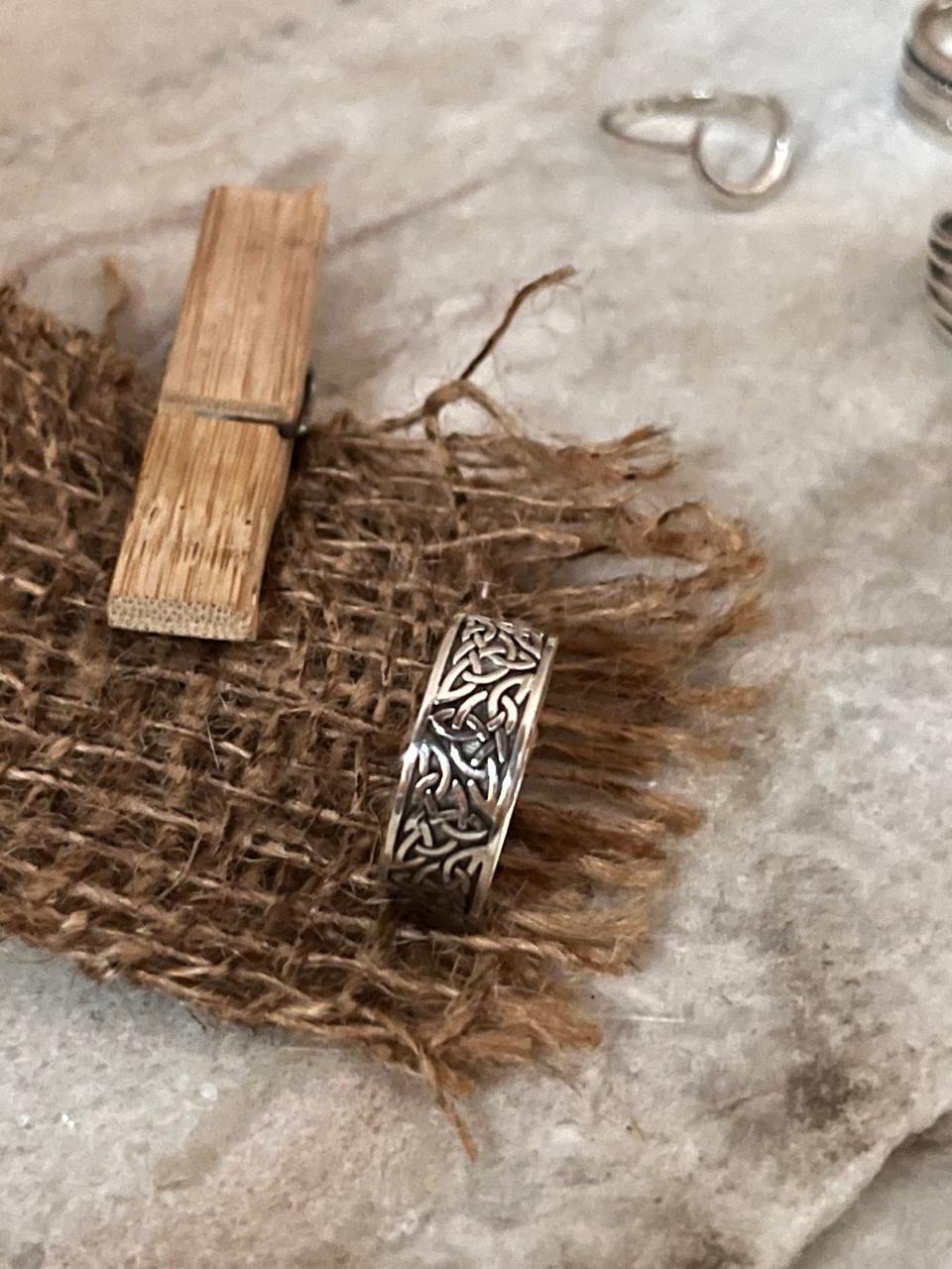 Thick Celtic Knot Band 925 Sterling Silver Ring
