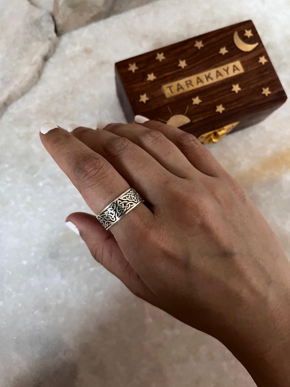 Thick Celtic Knot Band 925 Sterling Silver Ring