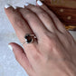 Smokey Quartz Cross Oval Cut 925 Sterling Silver Ring