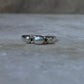 Fresh Water Pearls 3 Band 925 Sterling Silver Ring