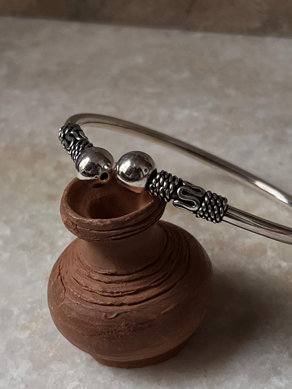 Antique Adjustable 925 Sterling Silver Kada
