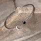 Black Onyx Crescent Moon Adjustable 925 Sterling Silver Kada