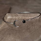 Black Onyx Crescent Moon Adjustable 925 Sterling Silver Kada