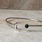 Black Onyx Crescent Moon Adjustable 925 Sterling Silver Kada