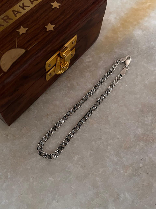 Hammered Cuban Textured Unisex 925 Sterling silver bracelet