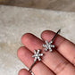Trendy Flexible Kada Bracelet with CZ Double Star in 925 Silver