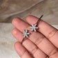925 Sterling Silver Flexible Kada with CZ Double Star Design