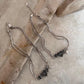 Feminine silver anklet with floral danglers