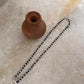 Sterling silver protective anklet with black beads  