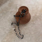 Traditional nazariya silver anklet with black beads  