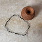 Full black beaded nazariya anklet in 925 sterling silver  