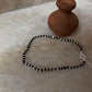 Unisex nazar dosh anklet with silver and black beads