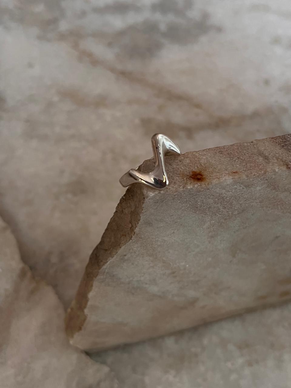 Handcrafted Abstract Sculpture Ring in 925 Sterling Silver